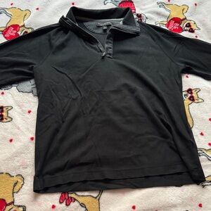 Banana Republic Black and Gray Quarter-Zip Top